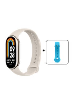 Buy Smart Band 8 Adaptive Display Brightness And High Refresh Rate Ultra Long Battery Life Quick Charge 200+ Colorful Faces All Day Health Monitoring With Free Strap Champagne Gold in UAE