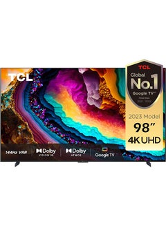 اشتري 98 Inch 4K UHD Google TV, Smart TV With HDR 10+ Dolby Vision IQ 120Hz MEMC 144Hz VRR HDMI 2.1 - Game Master 2.0, Android TV Ui And TCL TV+3.X Ui, Dolby Vision IQ-Atmos, HDR 10+, 2023 Model 98P745 Black في الامارات