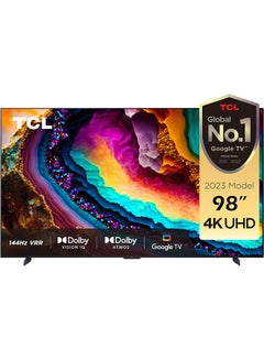 Buy 98 Inch 4K UHD Google TV, Smart TV With HDR 10+ Dolby Vision IQ 120Hz MEMC 144Hz VRR HDMI 2.1 - Game Master 2.0, Android TV Ui And TCL TV+3.X Ui, Dolby Vision IQ-Atmos, HDR 10+, 2023 Model 98P745 Black in UAE