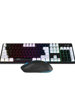 Buy L98 Wireless Rechargeable 2.4G Keyboard And Mouse Film Set Colorful RGB Backlight For Gaming Multicolour in UAE