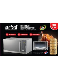 Buy SANFORD MICROWAVE OVEN 30.0 LT WITH CONVECTION 30 L 2200 W SF5633MO BS Silver in UAE