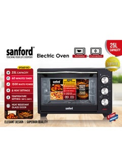 Buy SANFORD ELECTRIC OVEN 25.0 LITRE 1380 WATTS 25 L 1500 W SF3601EO BS Black in Saudi Arabia