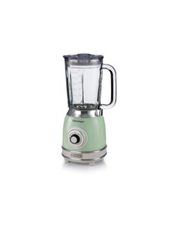 اشتري Vintage Green Blender 1.5L. Glss Cup 4 Stainless Steel Blades 4 Speeds + Pulse Function Removable Cap For Adding Ingredients 1000 W 583 Green في الامارات