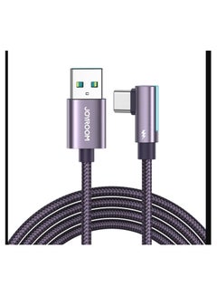 Buy JOYROOM S-AC027A17 3A USB to USB-C/Type-C Elbow Fast Charging Data Cable, Length:1.2m Black in Egypt