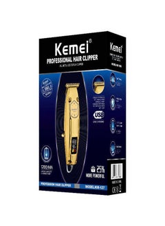 اشتري Professional Hair Clipper With Adjustable Blade Gold/Silver في مصر