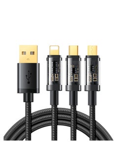 اشتري كابل بيانات 3 في 1 3.5 أمبير (USB-A إلى Lightning+Type-C+Micro) بطول 1.2 متر في مصر