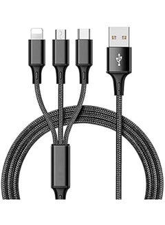 اشتري S-1230G4 3-in-1 charging cable（lightning+typec+micro）1.2M-black Black في مصر