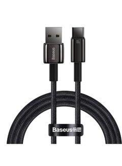 اشتري Baseus Tungsten Gold Fast Charging Data Cable USB to Type-C 100W 1m Black Black في مصر