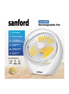 Buy RECHARGEABLE TABLE FAN SF6658RTF Multicolour in Saudi Arabia