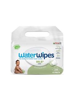 اشتري Pack Of 4 Plastic Free Textured Clean, Toddler, 99.9% Water Based Baby Wet Wipes And Unscented For Sensitive Skin - 240 Count في الامارات