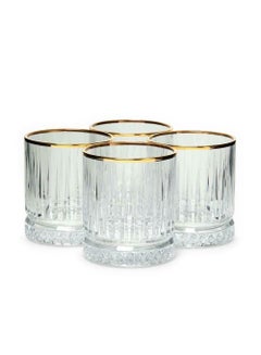 اشتري 4-Piece Elysia Golden Touch Glass Set, 355 ml Clear في الامارات