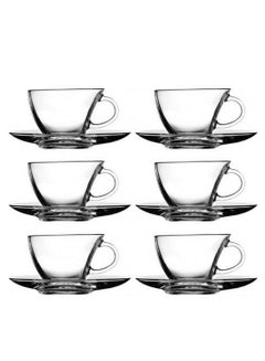 اشتري 12-Piece Penguen Cup Set, 6 Cups & 6 Saucers, 230 ml Clear 230ml في الامارات