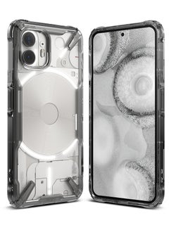 اشتري Fusion-X For Nothing Phone 2 Case Cover Transparent Hard Back Soft Flexible TPU Bumper Scratch Resistant Shockproof Black في الامارات