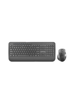 اشتري Wireless Keyboard And Mouse Combo, Ergonomic Sleek 2.4Ghz Full-Size Wireless Keyboard With Palm Rest And 1600 DPI Mouse, Nano USB Receiver And Auto-Sleep Function For PC, Desktops, Windows Black في الامارات