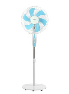 Buy Stand Fan 3 Speed 6 Leaf blade Horizontal oscillation Adjustable height and tilt setting  50 W KNF6436 White/Blue in Saudi Arabia