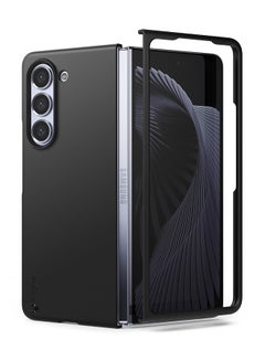 Buy Slim Case For Samsung Galaxy Z Fold 5, Non-Yellowing Transparent Hard PC Thin Premium Lightweight Protective Phone Cover - Black in Egypt