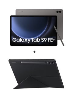 اشتري Galaxy Tab S9 FE Plus Gray 8GB RAM 128GB 5G With Book Cover - Middle East Version في الامارات