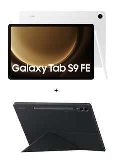 Buy Galaxy Tab S9 FE  Silver 6GB RAM 128GB 5G With Book Cover - Middle East Version in UAE