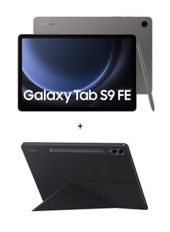Buy Galaxy Tab S9 FE  Gray 8GB RAM 256GB Wifi With Book Cover - Middle East Version in UAE