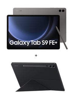 اشتري Galaxy Tab S9 FE Plus Gray 12GB RAM 256GB Wifi With Book Cover - Middle East Version في الامارات