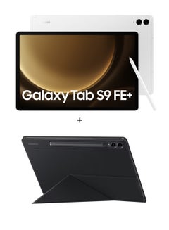 اشتري Galaxy Tab S9 FE Plus Silver 12GB RAM 256GB 5G With Book Cover - Middle East Version في الامارات