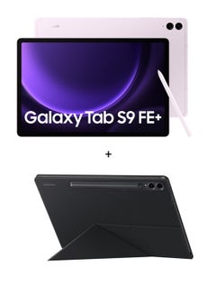 اشتري Galaxy Tab S9 FE Plus Light Pink 8GB RAM 128GB 5G With Book Cover - Middle East Version في الامارات