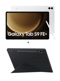 اشتري Galaxy Tab S9 FE Plus Silver 8GB RAM 128GB 5G With Book Cover - Middle East Version في الامارات