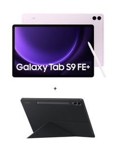 اشتري Galaxy Tab S9 FE Plus Light Pink 8GB RAM 128GB Wifi With Book Cover - Middle East Version في الامارات