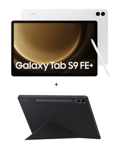 اشتري Galaxy Tab S9 FE Plus Silver 8GB RAM 128GB Wifi With Book Cover - Middle East Version في الامارات