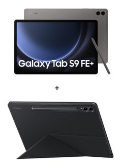 Buy Galaxy Tab S9 FE Plus Gray 12GB RAM 256GB 5G With Book Cover - Middle East Version in UAE