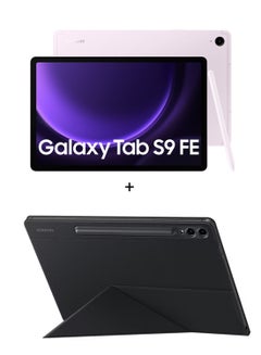 اشتري Galaxy Tab S9 FE  Light Pink 8GB RAM 256GB Wifi With Book Cover - Middle East Version في الامارات