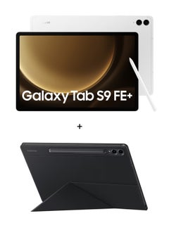 اشتري Galaxy Tab S9 FE Plus Silver 12GB RAM 256GB Wifi With Book Cover - Middle East Version في الامارات