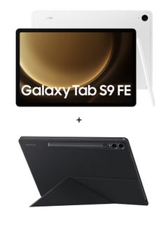 Buy Galaxy Tab S9 FE  Silver 8GB RAM 256GB Wifi With Book Cover - Middle East Version in UAE
