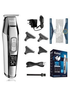 اشتري Professional Shaver From KM-5027 || For Men With Digital Display For Cutting Head Hair Even Baldness || Rechargeable Electric Hair Clipper (Saudi Version) في السعودية