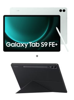 Buy Galaxy Tab S9 FE Plus Light Green 12GB RAM 256GB 5G With Book Cover - Middle East Version in UAE