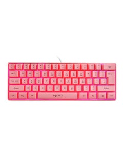 Buy V700 Wired Gaming Keyboard RGB Streamer Wired Keyboard 61-key Gaming Keyboard for Game (Pink) Pink in UAE