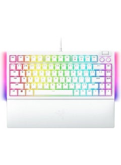 Buy Razer BlackWidow V4 75% Mechanical Gaming Keyboard, Hot-Swappable Design, Tactile Switches, Chroma RGB, MF Roller & Media Keys, US Layout, Comfortable Wrist Rest, White in UAE