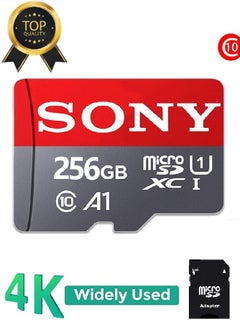 اشتري بطاقة سوني مايكرو SD فئة 10 بطاقة TF سعة 256 جيجابايت تصل إلى 98 ميجابايت/الثانية مع محول بطاقة SD 256 GB في السعودية