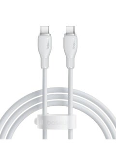 Buy 100W USB C To USB C Charger Cable [1.2m 5A] , Type C iPhone 15 Fast Charging Cable Compatible With MacBook Pro, iPad Pro/Air, iPhone 15/15 Plus/15 Pro Max, Galaxy S23+/S23 Ultra, And More White in UAE