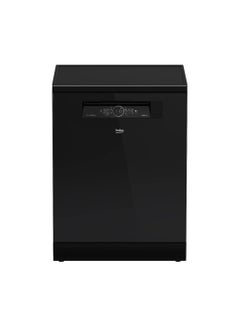 Buy Beko Dishwasher 60 cm 6 program 15 person - Black Glass BDFN36531GB BDFN36531GB black in Egypt