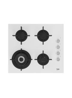 Buy Built-In Gas Hob, 4 Burner, 60 cm, White HILW 64122 SWE silver in Egypt