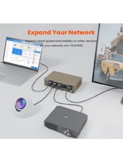 Buy TEG1105P-4-63W With 5-Port Gigabit Desktop Switch With 4-Port PoE Brown in UAE