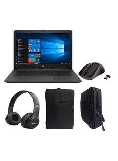 Buy 240 G8 Notebook 14-Inch Anti-Glare FHD Display, Core i5-1035G1 Processor/12GB RAM/512GB SSD/Spill and Pick Resistant Keyboard/Intel Graphics/Windows 11 With Laptop Bag + Wireless Mouse + Headphones English BLACK in UAE