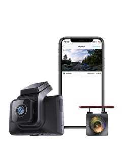 Buy K5 Dash Cam, 2K, Front and rear cameras, WiFi, 3 inch touch screen, APP, Loop recording, G-sensor, Voice control, Buck-line cable in the box, Parking monitoring in Saudi Arabia