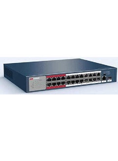 اشتري 24 Port Fast Ethernet Unmanaged POE Switch, 2410/100 Mbps PoE Port, 1Gigabit RJ45 Pogrt, 1*Gigabit Fiber Optical Port, 300m Long Range PoE, 6KV Surge Protection, 8.8Gbps Switching Capacity, 2.75 Mbits, Metal, DS-3E0326P-E/M(B) Blue في الامارات