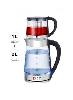 Buy Electric Kettle 2 Liters With 1 Liter Jug 2 L 1500 W DLC 38127 Black/Silver/Clear in Saudi Arabia