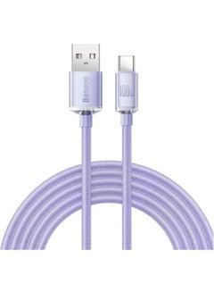 اشتري Crystal Shine Series Fast Charging Data Cable USB to Type-C 100W 2m Purple في مصر