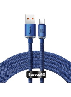 اشتري Crystal Shine Series Fast Charging Data Cable USB to Type-C 100W 2m Blue في مصر