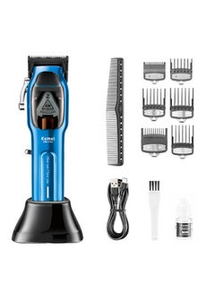 Buy KM-1763 Professional Electric Hair Clipper With Charging Base Blue/Black in Saudi Arabia