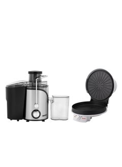 Buy Stainless Steel Juice Extractor With Portable Design 1800W Pizza Maker Set - Juice Extractor With 1.4L Extra Large Pulp Container & 500ML Juice Cup & Pizza Maker with 32 Cm Non-stick Baking Plate 1.4 L 600 W Combo-GPM2035+GJE46017 Black & white in UAE
